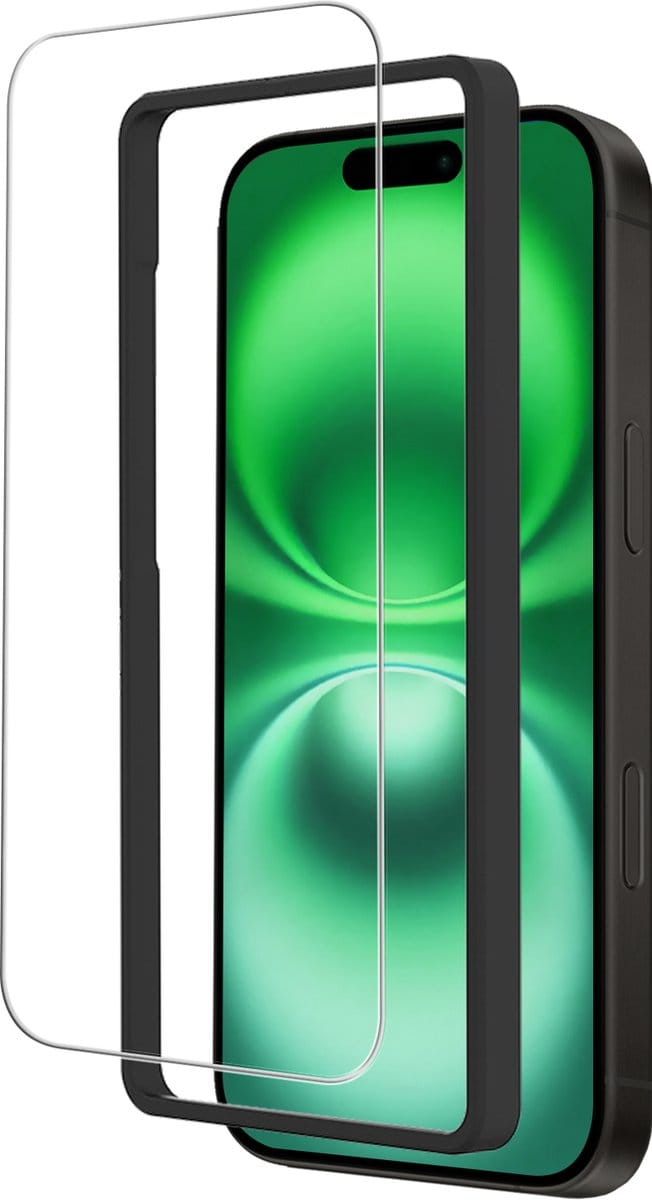 Screenprotector Geschikt voor Apple iPhone 16 Plus - Met Installatie Frame - Beschermglas - Gehard Glas - Tempered Glass - Screen Protector