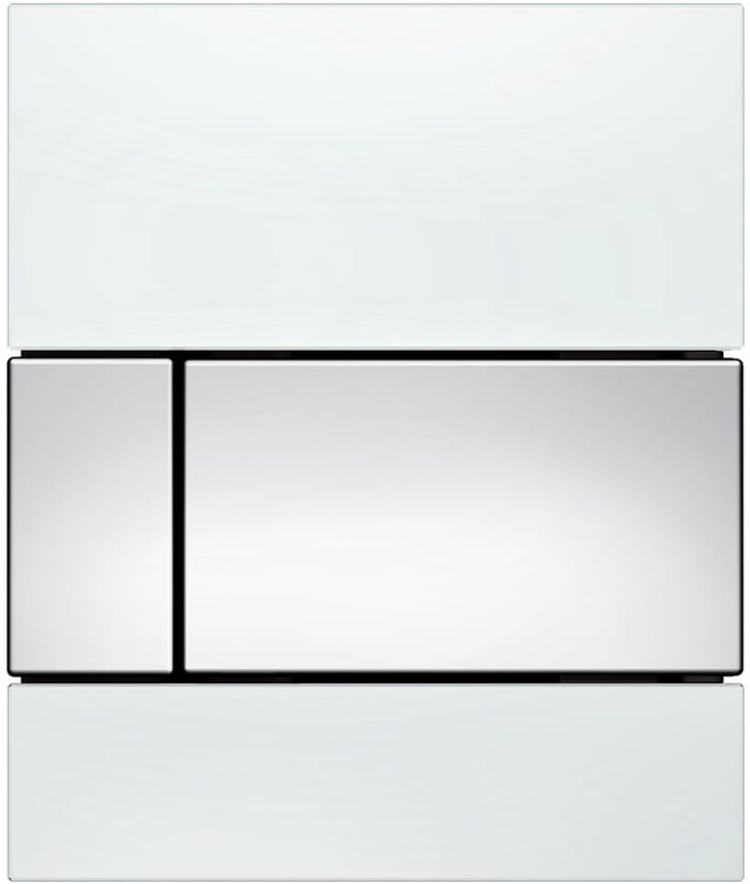 Tece TECEsquare - Urinoir bedieningsplaat, wit glas/glazend chroom 9242802