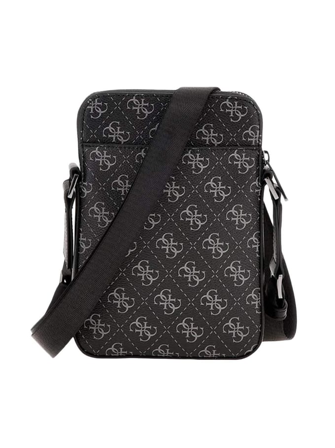GUESS Schoudertas Vezzola Eco Flat Squared XBody Bag Black Antraciet