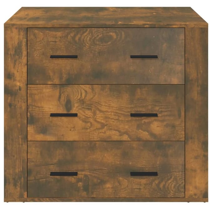 vidaXL - Dressoir - 80x33x70 - cm - bewerkt - hout - gerookt - eikenkleurig