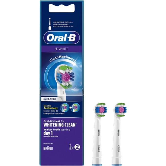 Oral-B 3D White CleanMaximiser opzetborstels - 2 stuks.