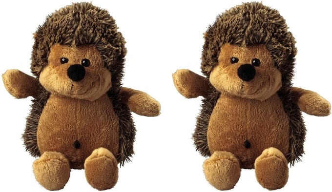 Set van 2x stuks pluche knuffel egels - formaat: 20 cm - knuffeldieren/knuffelbeesten