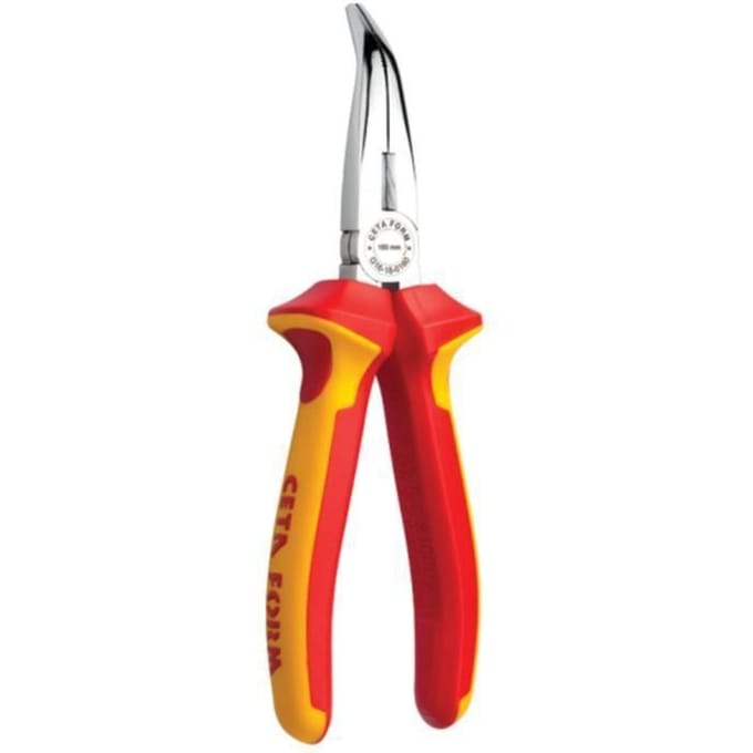 Pince à bec coudé CETAFORM isolée 1000V poignée DUOTECH L.200mm jaune