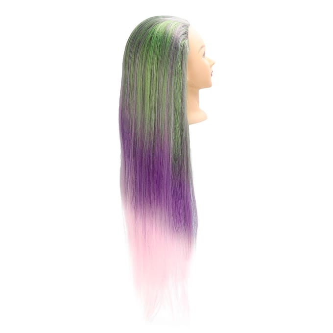 Groen Paars Pruik Haar Mannequin Hoofd Kapselstyling Training Vlechten Pophoofd met Klem beige