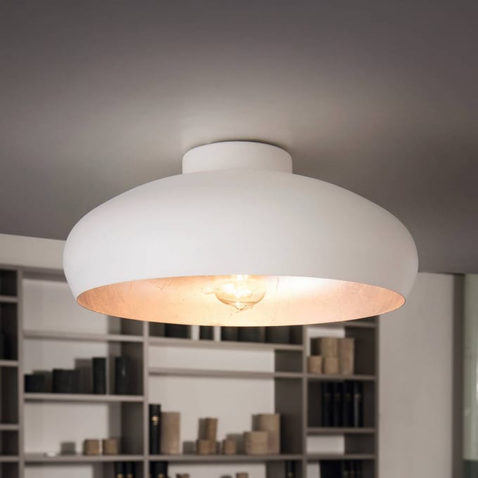 EGLO Mogano Plafondlamp - E27 - Ø 40 cm - Wit/Zilver
