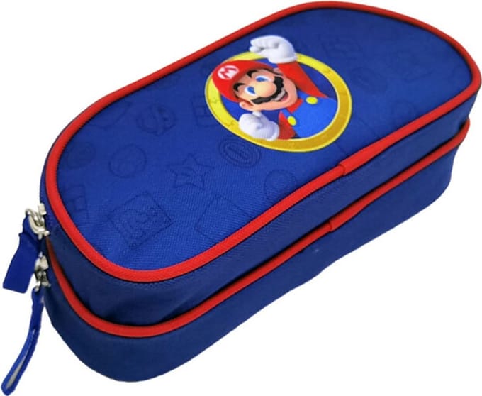 Super Mario - Etui - Pennendoos - Pennenzak - Pennentas - 2 compartimenten - 2 ritsen.