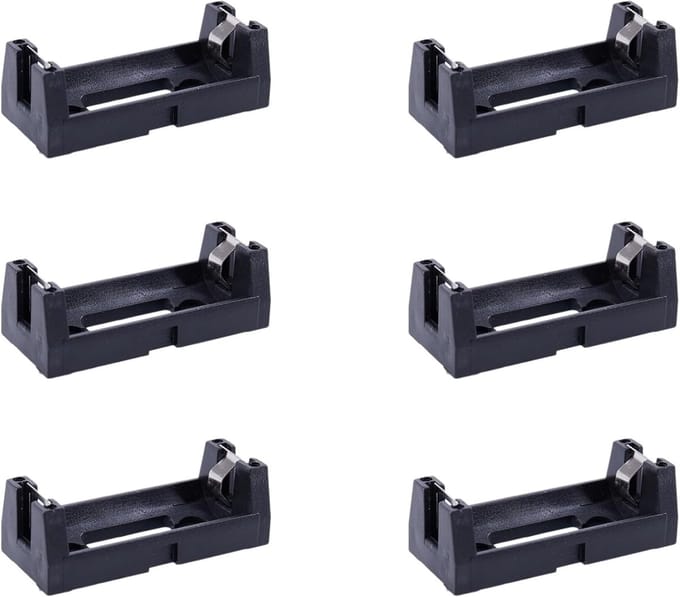 Batterij Houders - Cel Houder - Apparaten Voeden - Set van Zes - Zwart