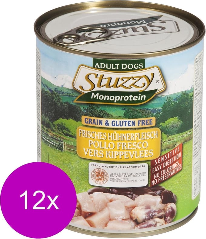 Stuzzy Blik Adult 800 g - Hondenvoer - 12 x Kip