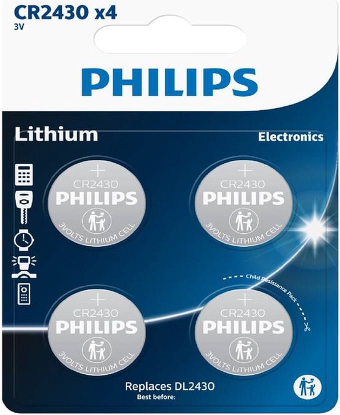 Philips CR2430 - Lithium Knoopcel Batterij - 4 Stuks