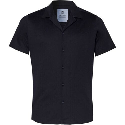 Desoto Overhemd Lido Collar Uni Color Cotton Navy / male