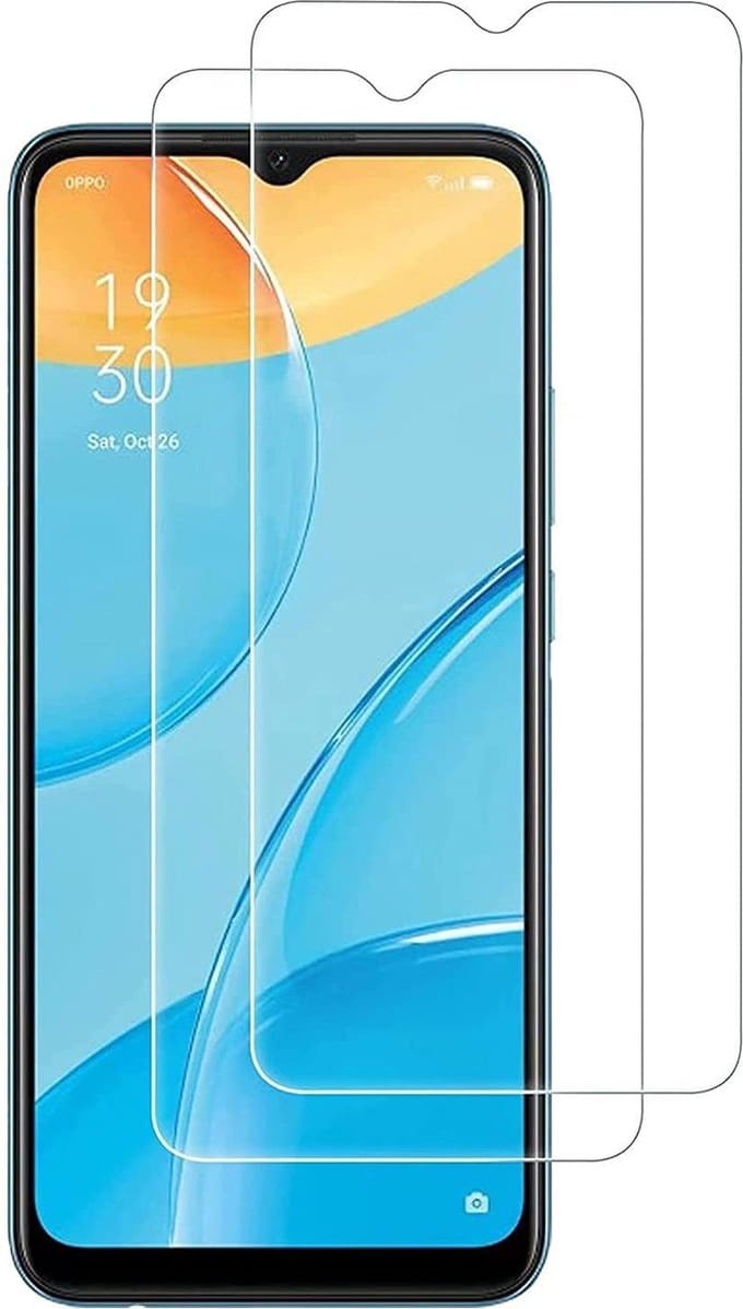 Screenprotector geschikt voor Oppo A15 Screenprotector - Screenprotector geschikt voor Oppo A15S screenprotector Tempered Glass - 2 Stuks