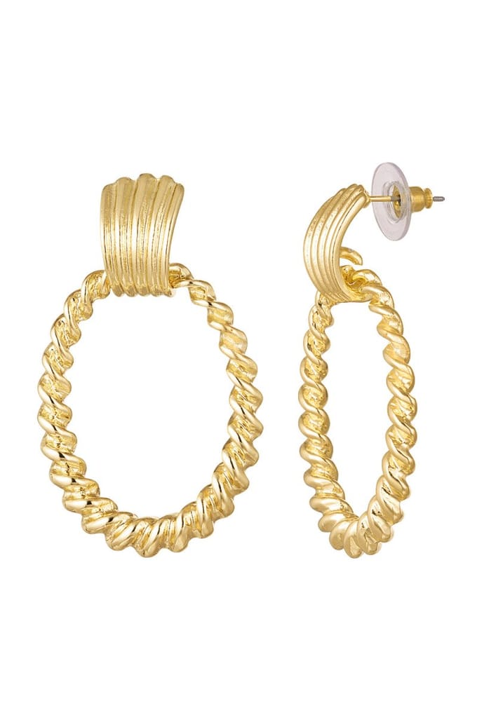 Yehwang Oorbellen gekruld - Alloy