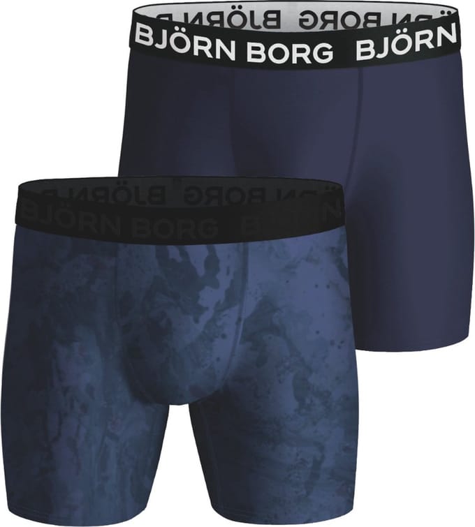 Björn Borg Performance Lange short - 2 Pack MP002 Blue - maat M (M) - Heren Volwassenen - Polyester- 10002358-MP002-M