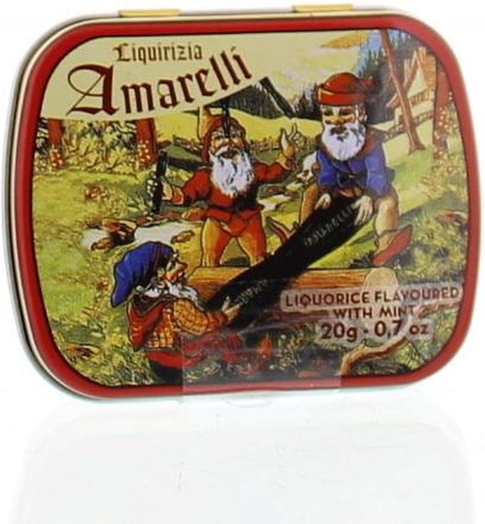 Amarelli Laurierdrop blikje munt chicchi 20 Gram