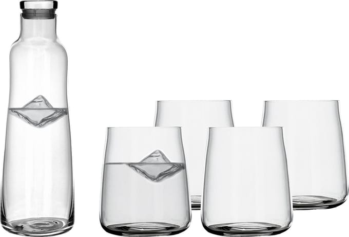 Lyngby Glas Zero Karaf set, karaf met glazen, drinkglazen set, glazen karaf, set van 5, klaar