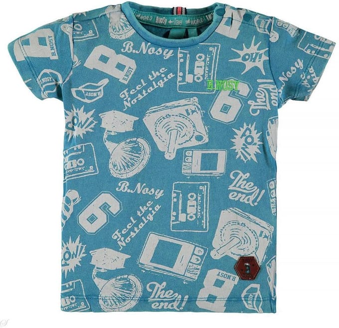 B.Nosy - T-shirt cadet blue   -  Maat  86