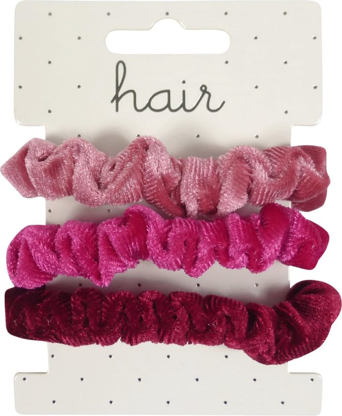 Scrunchie Haarelastieken Fluweel met Kraal - Roze Tinten - 3 stuks