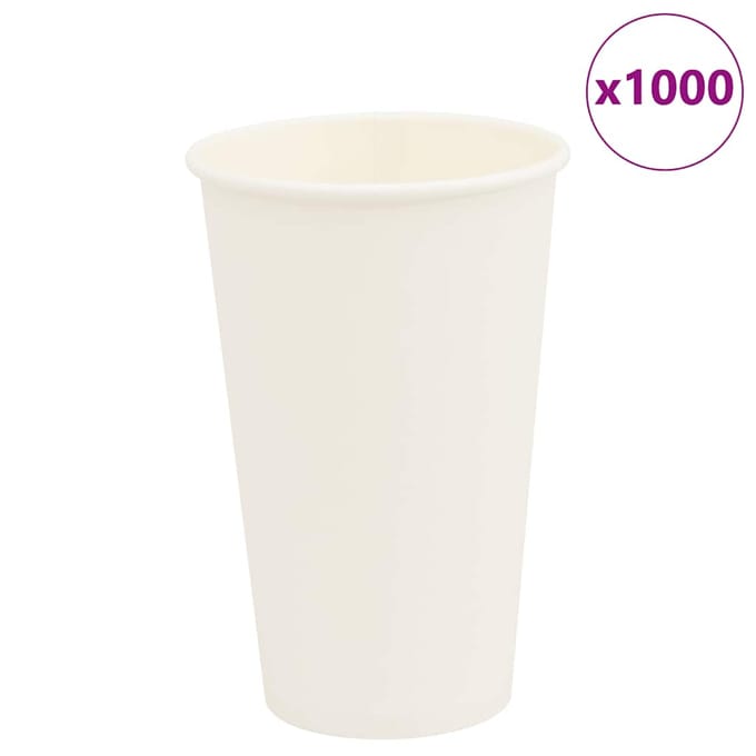 vidaXL - Papieren - koffiekopjes - 1000 - st - 16oz - 400 - ml - wit