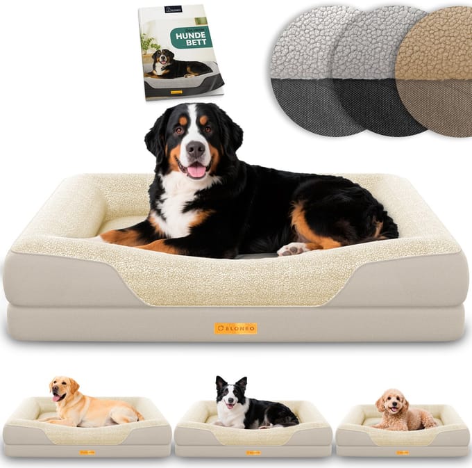 ELONEO Orthopedisch Hondenbed – XL – Creme