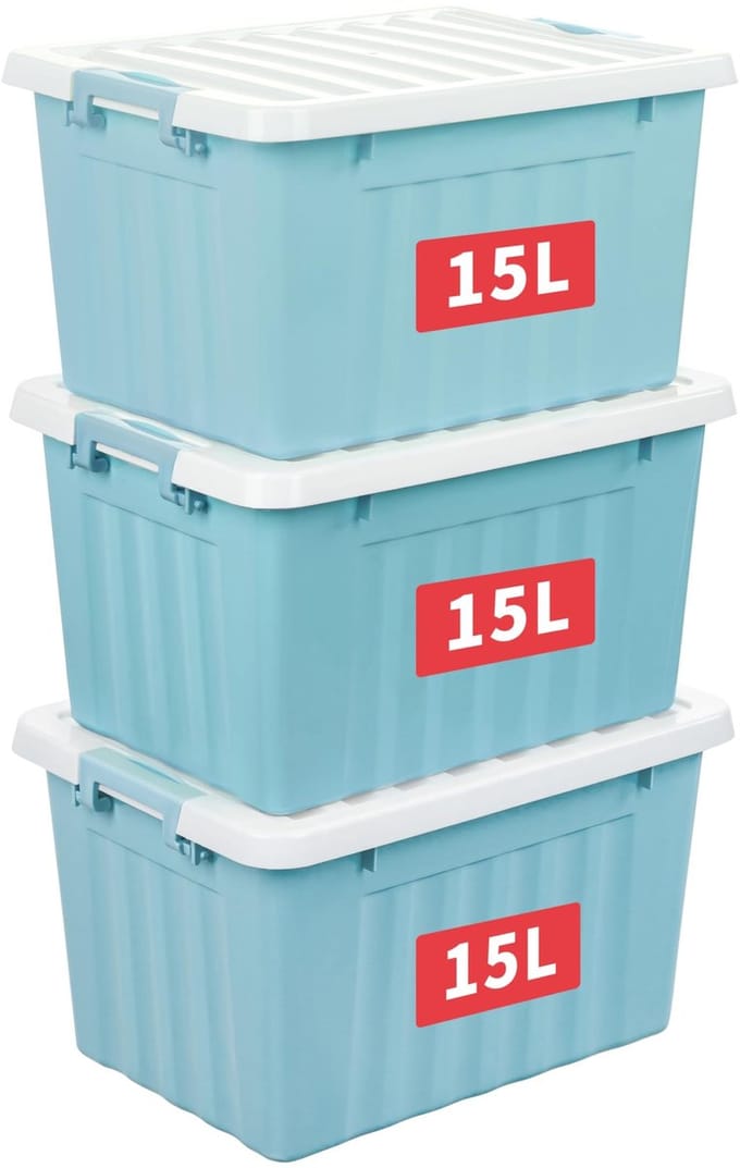 Dailygoods- Opbergdozen 15L - Plastic Opbergdozen met Deksel
