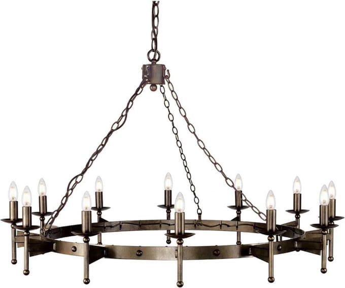 Elstead Lighting LED Kroonluchter | 12X E14 Max 60W | Dimbaar | Old Bronze