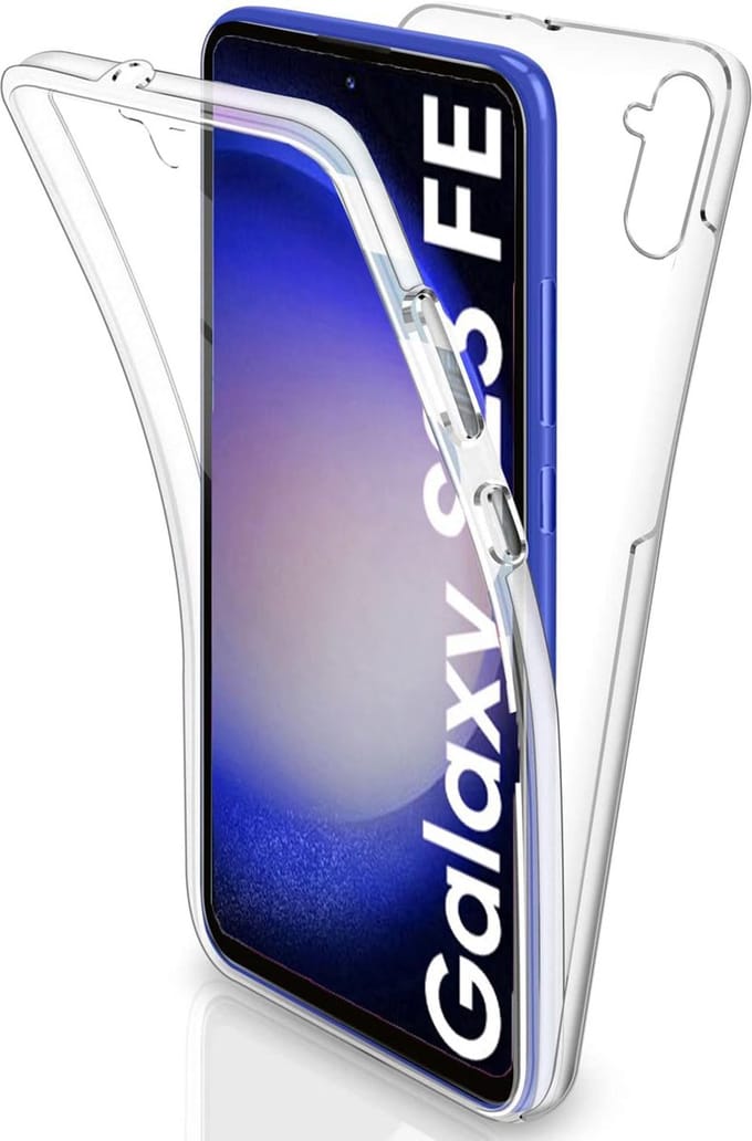 Hoesje + Screenprotector geschikt voor Samsung Galaxy S23 FE - 2in1 Case Transparant