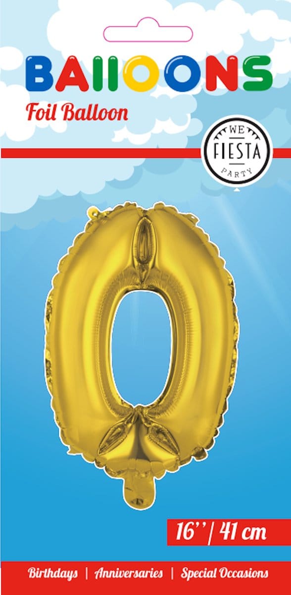 Folieballon 16" nmr. 0 - Goud