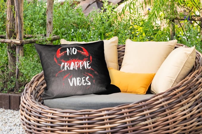 Buitenkussens - Tuin - Krab - Rood - Tekst - Zwart - 50x30 cm