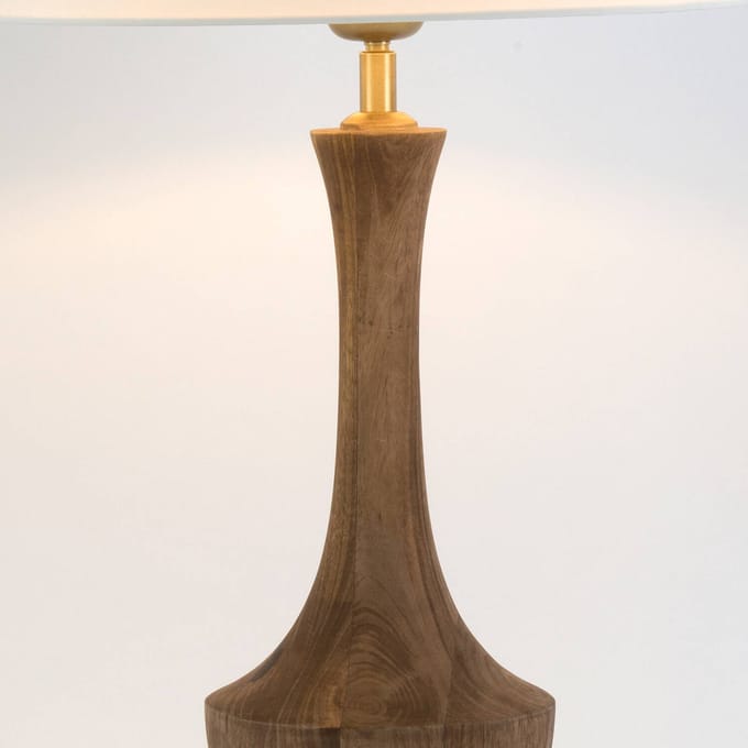 Holländer Tafellamp SUBASIO, naturel/ecru, hoogte 50 cm, mangohout, E27