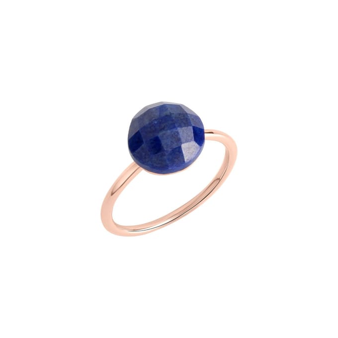 Jamelli Damen-Damenring 925er Silber 1 Lapislazuli 60 Roségoud 32018882