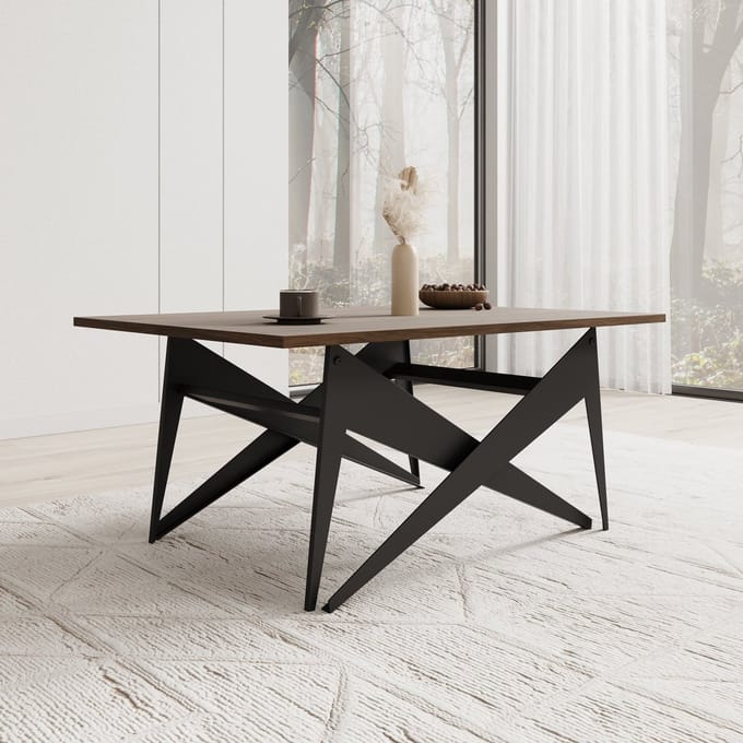 Meubella - Xyra - Salontafel uitschuifbaar tot eettafel - Donker eiken