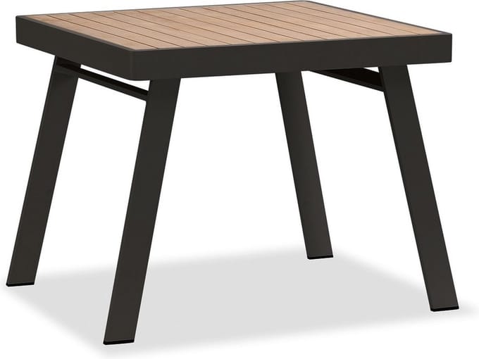 York dining tuintafel 90x90xH75 cm aluminium antraciet teak
