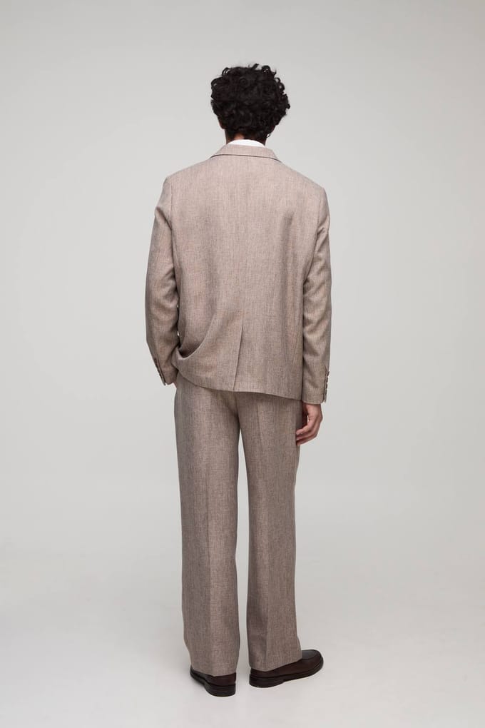 Oversized Double Breasted Suit Blazer | Brown | Size Large