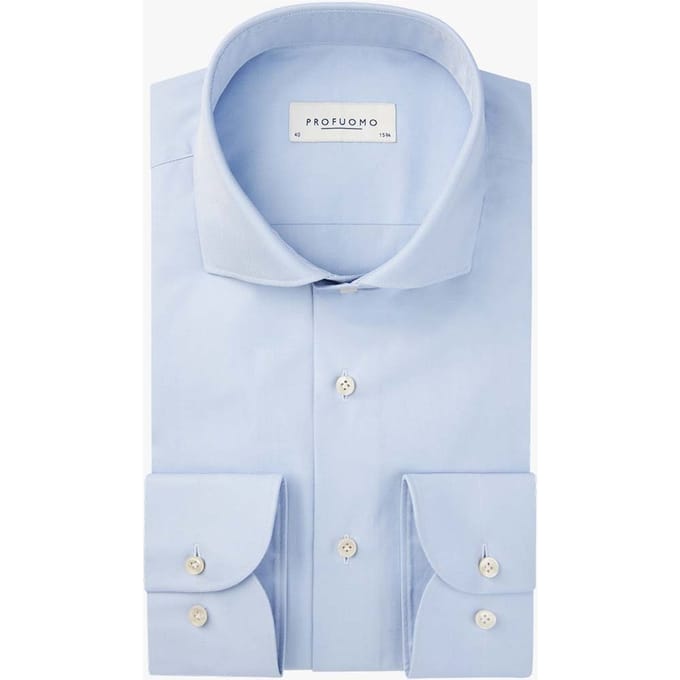 Profuomo Overhemd Supima Cutaway Blue  43