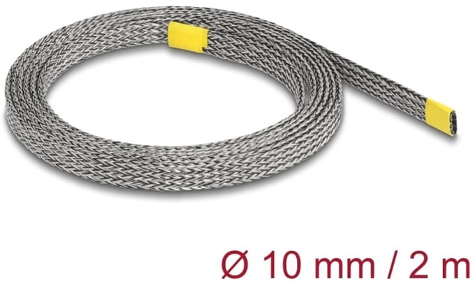 Delock Braided Sleeve for EMI shielding stretchable 2 m x 10 mm