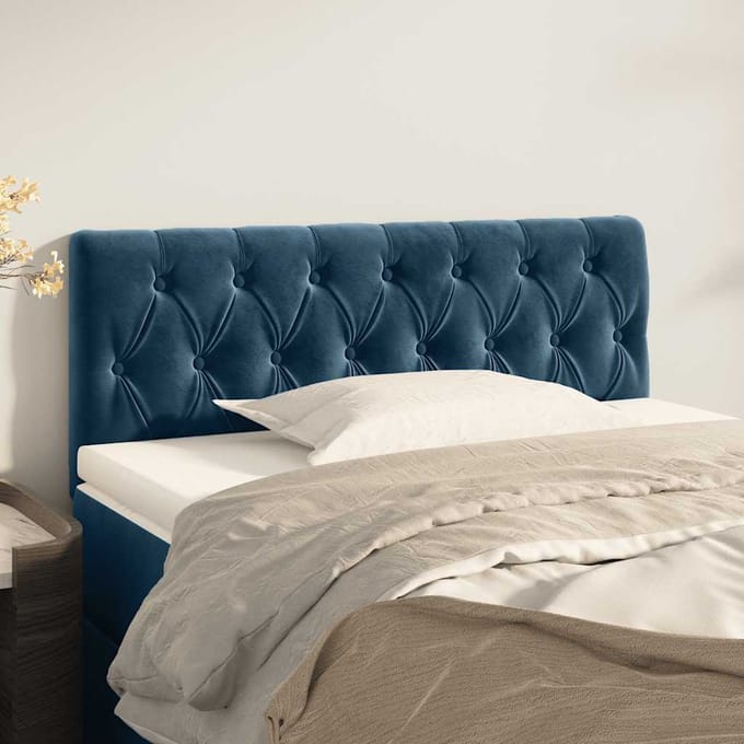 vidaXL - Hoofdbord - 90x7x78/88 - cm - fluweel - donkerblauw