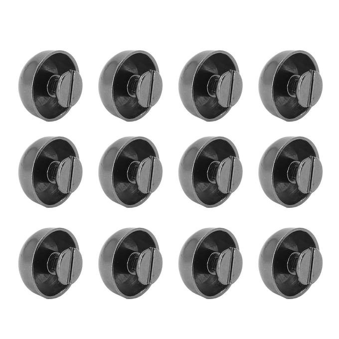 100 Set Ronde Kop Stud 15mm Geëlektroplateerd Zilver Zwart Paddenstoel Type Paddenstoelnieten voor Leer gray