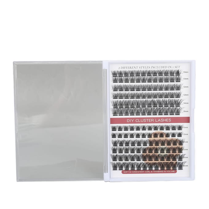 Clusterwimpers DIY Wimperclusters Extensions 10-16mm Gemengd Volume Individuele Valse Wimpers gray