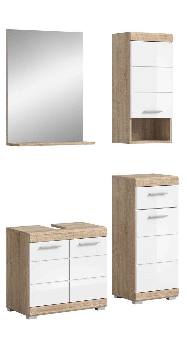 Lambada badkamercombinatie wit hoogglans MDF TZ wit NB - 34x112x191cm