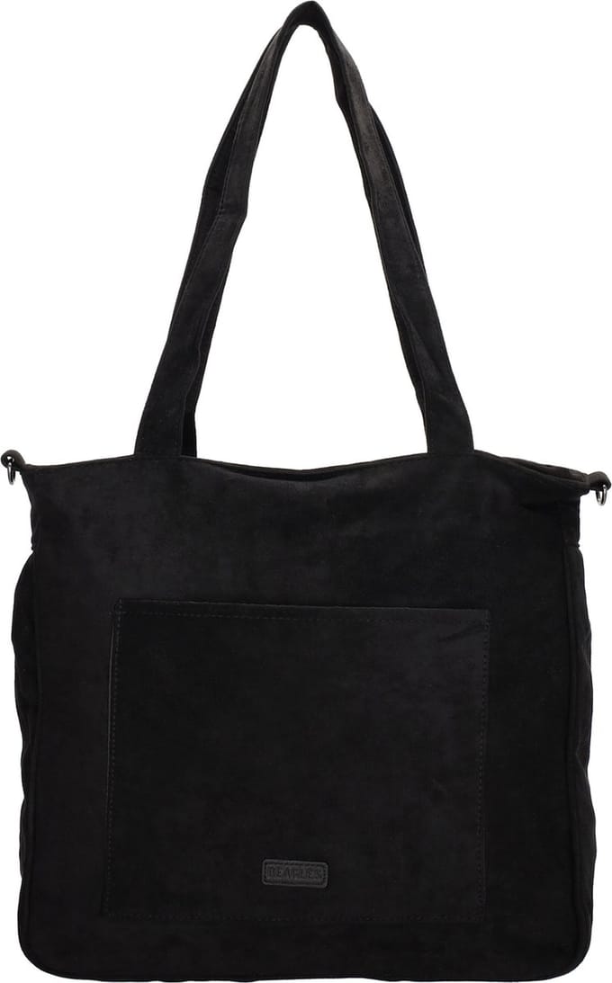 Beagles Neda Schoudertas Shopper Soft Suèdelook - Tote Bag - Dames Tas - Zwart