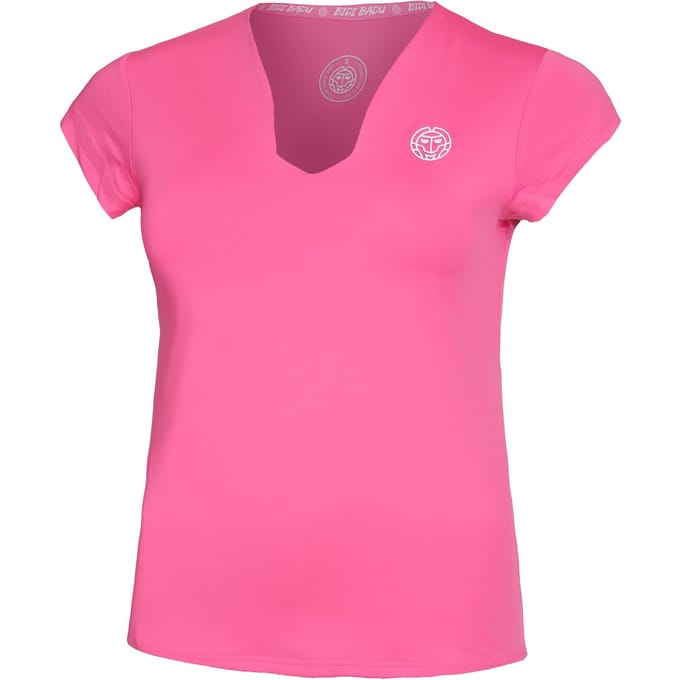 BIDI BADU Bella 2.0 Tech V-Neck T-shirt Dames-Pink,Wit