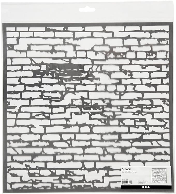Sjabloon, stenen muur, afm 30,5x30,5 cm, dikte 0,31 mm, 1 vel