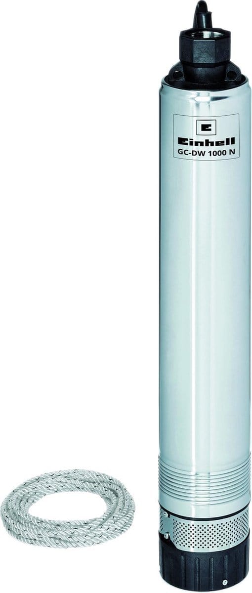 Einhell Elektrische Diepte-/ Dompelpomp GC-DW 1000 N - 1000 W - 6500 l/u - Max. Dompeldiepte: 19m - Max. opvoerhoogte: 45m - RVS behuizing