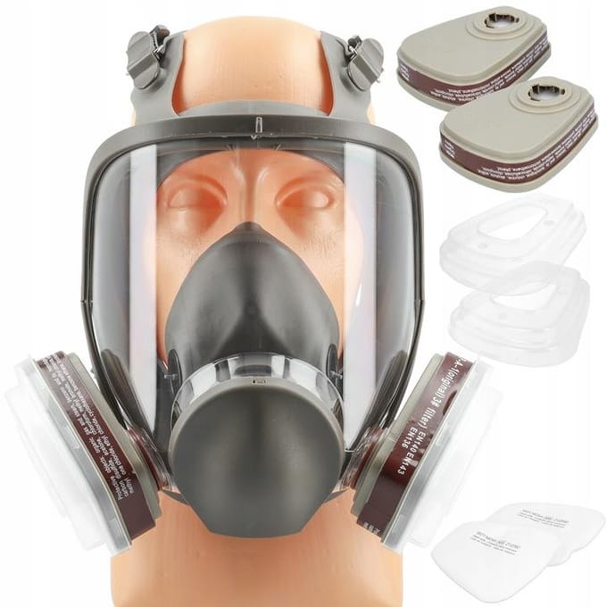 Herbruikbaar gasmasker met katoenfilter voor industrieel gebruik