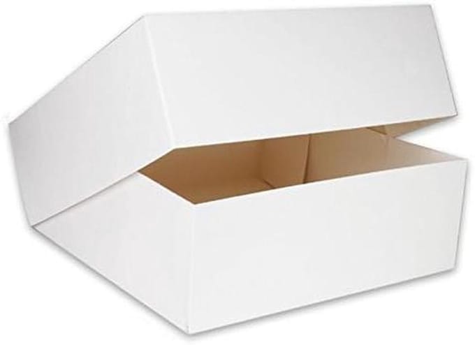 Taartdozen - Cake dozen - Taart vervoeren - Stevig golfkarton - 32x32x11 cm - Wit