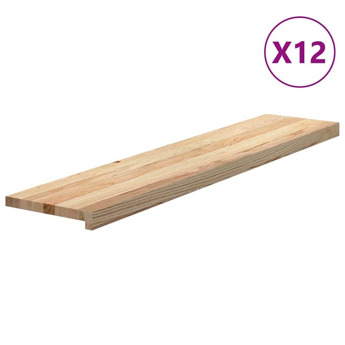 vidaXL - Traptreden - 12 - st - 120x30x2 - cm - onbehandeld - massief - eikenhout