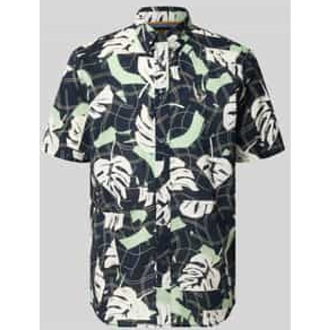 slim fit vrijetijdsoverhemd in all-over look met kentkraag