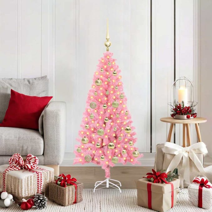 vidaXL - Kerstboom - Roze - 120 - cm - PVC
