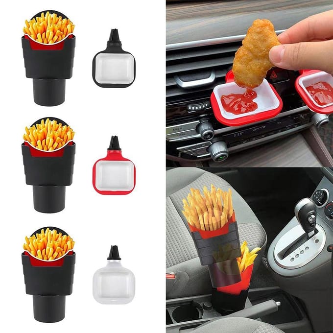 Multifunctionele lade Beste geschenken Frietjeshouder Auto Sausrek Frietjesrek Auto-accessoires Kruidendoos