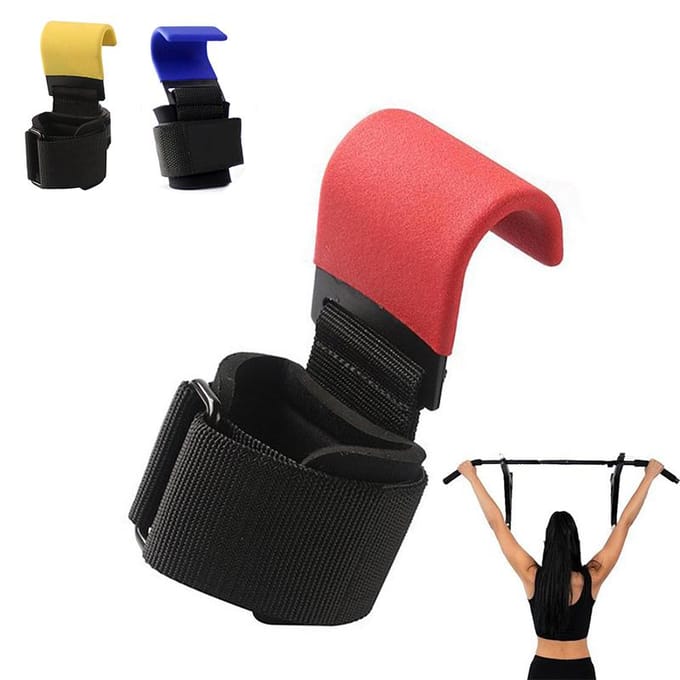 Fitness Squat Lifting Polsbrace Haak Pull-up Horizontale Stang Oefenapparatuur Reductie Krachttraining Power Haak rood